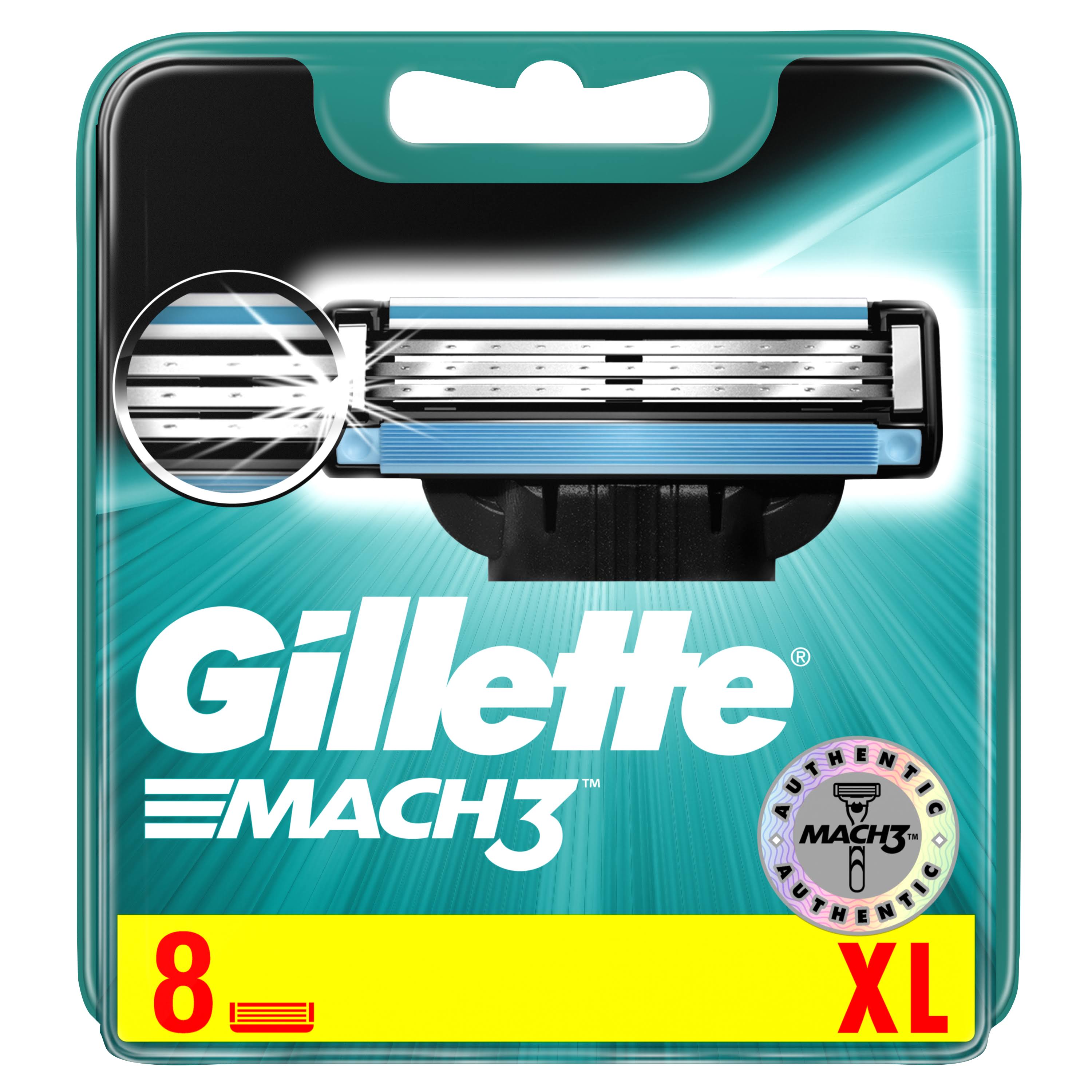 Gillette Mach 3 Shaving Blades - 8 Refills