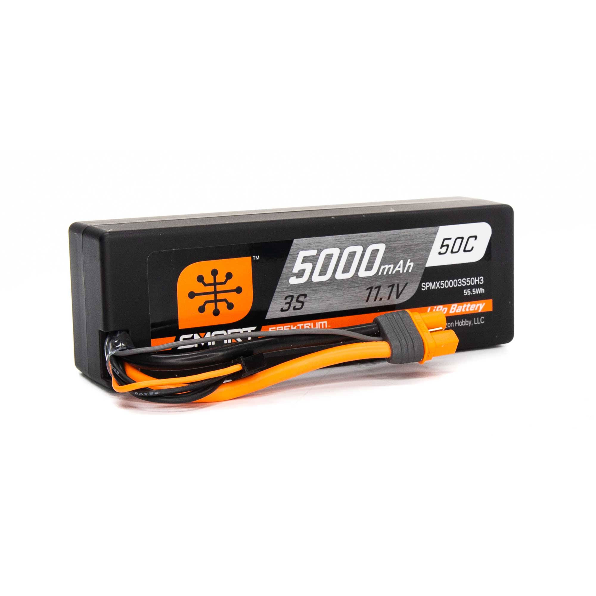 Spektrum 5000mAh 3S 11.1V 50C Smart Hard Case Lipo Battery With IC3 Connector - SPMX50003S50H3