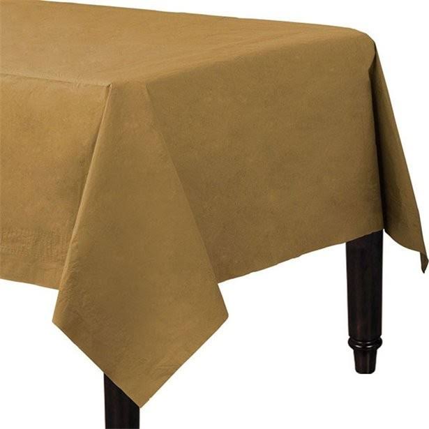 Caroline Square Paper Table Covers - Gold, 90cm, 2pk