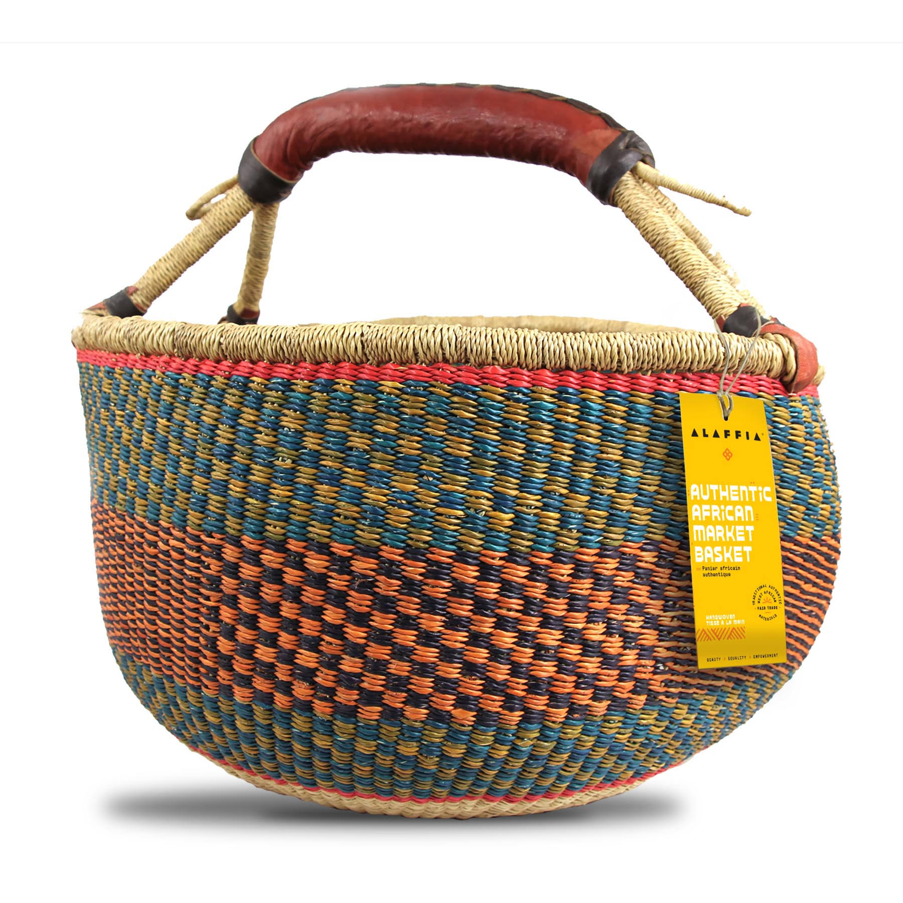 Alaffia Round Handwoven African Grass Basket