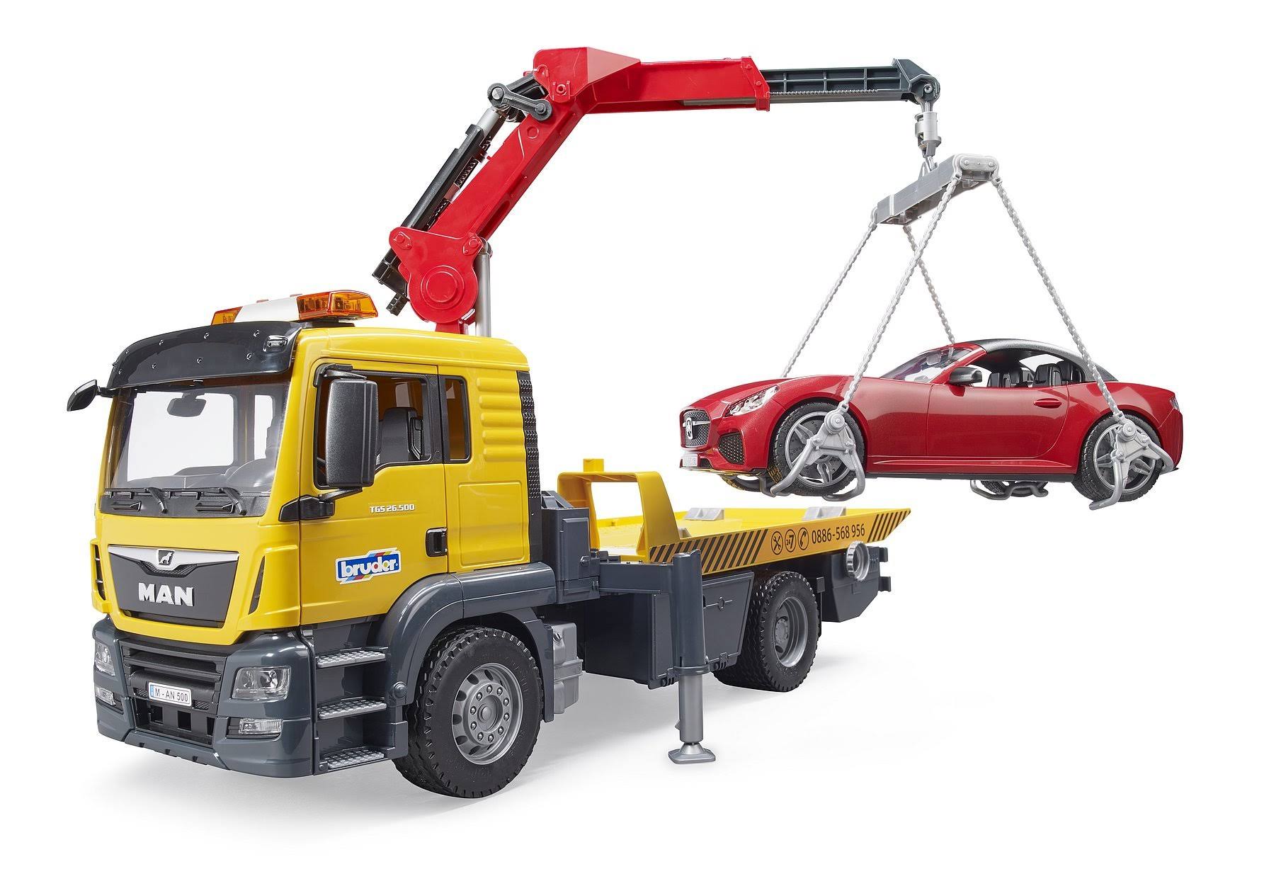 Bruder MAN TGS Tow Truck with Roadster