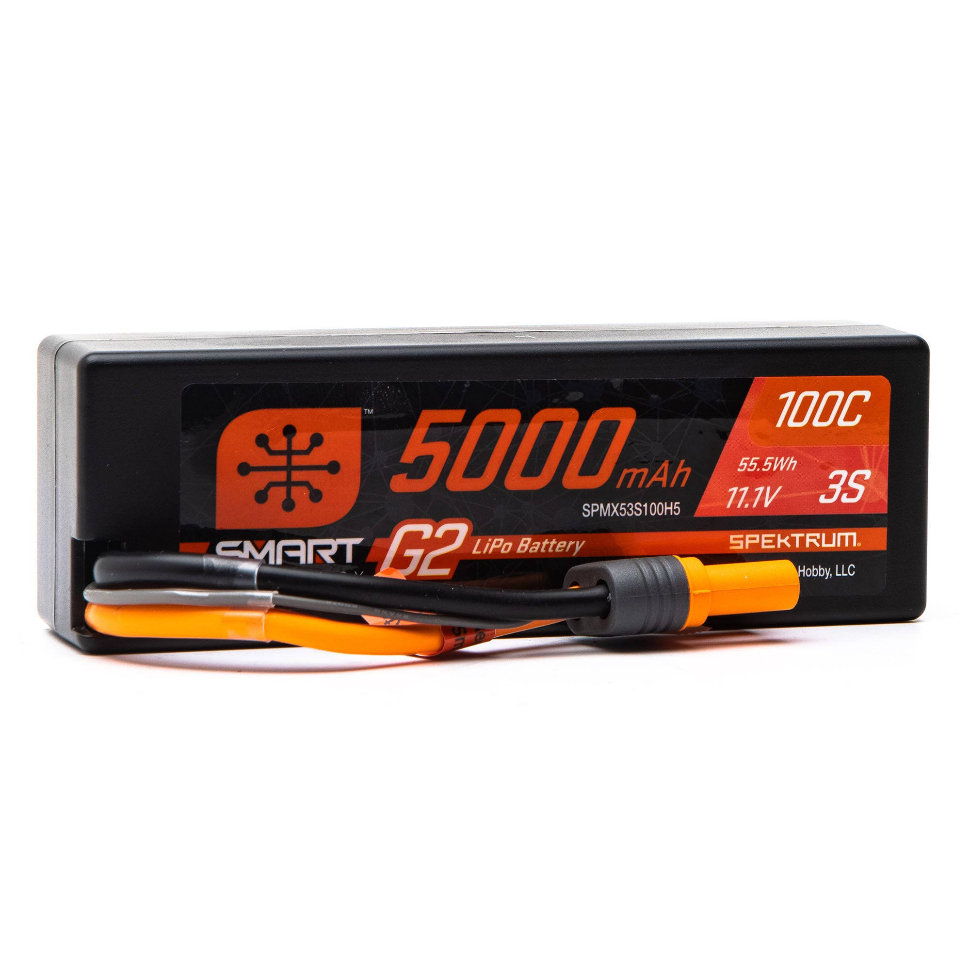 Spektrum SPMX53S100H5 5000mAh 3S 11.1V 100C Smart G2 Hard Case Lipo Battery with IC5 Connector