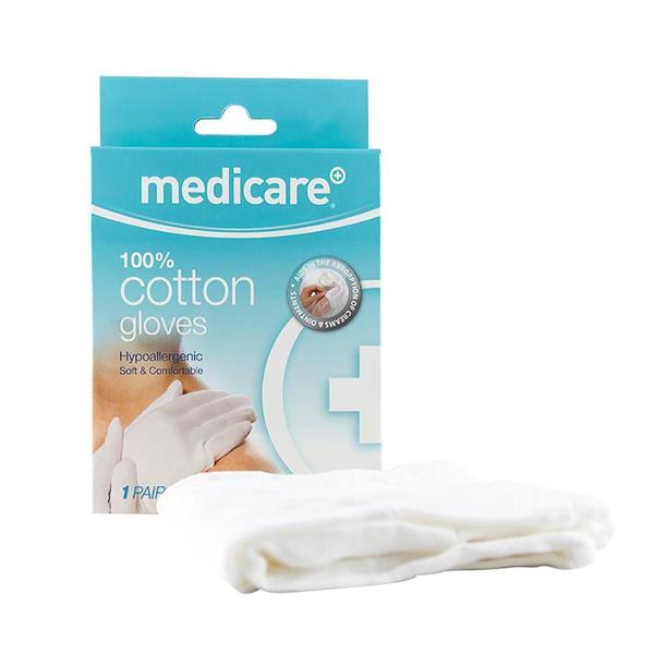 Medicare Cotton Gloves 1 Pair - Large - For Eczema And Dermatitis