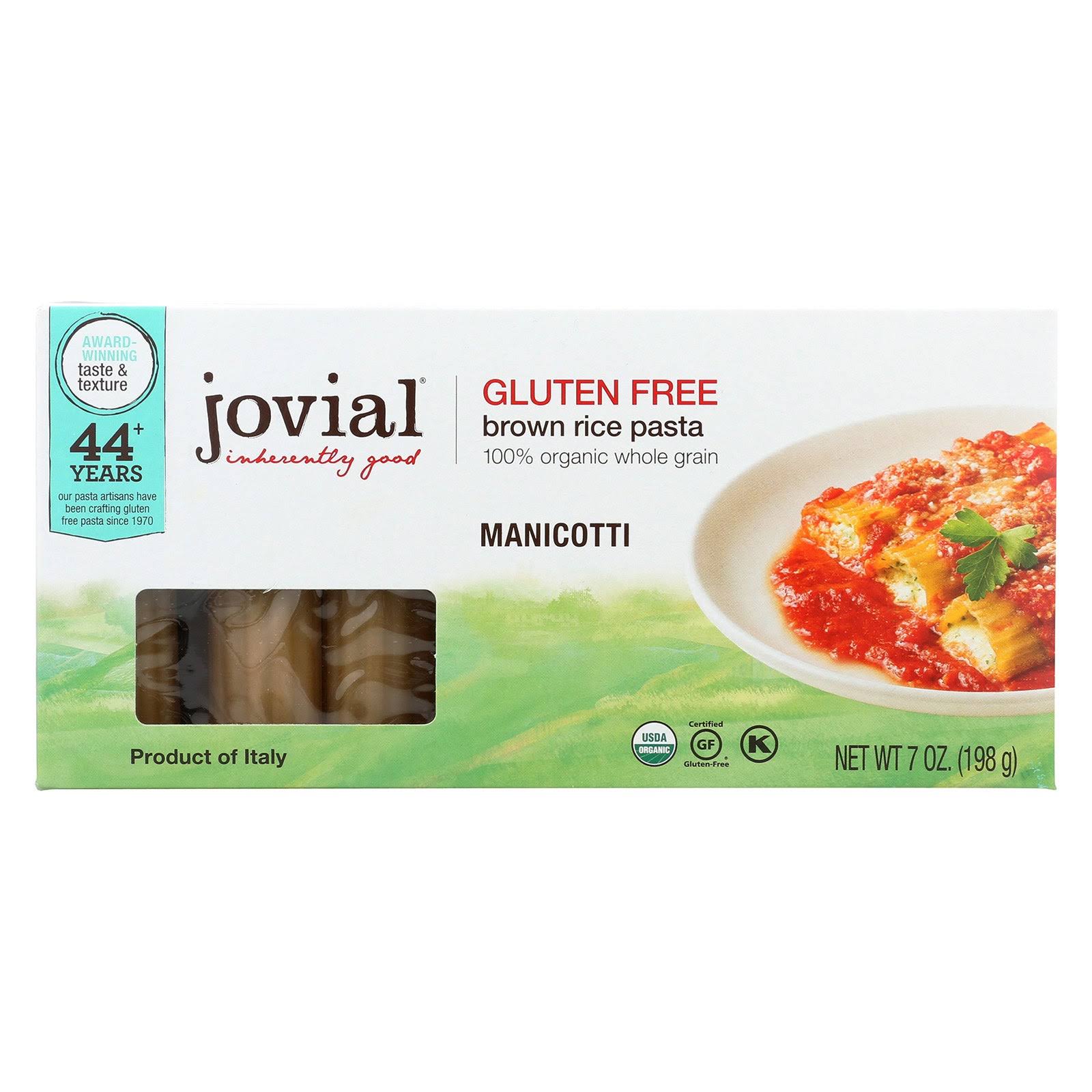 Jovial, Organic Brown Rice Pasta, Manicotti, 7 oz (198 g)