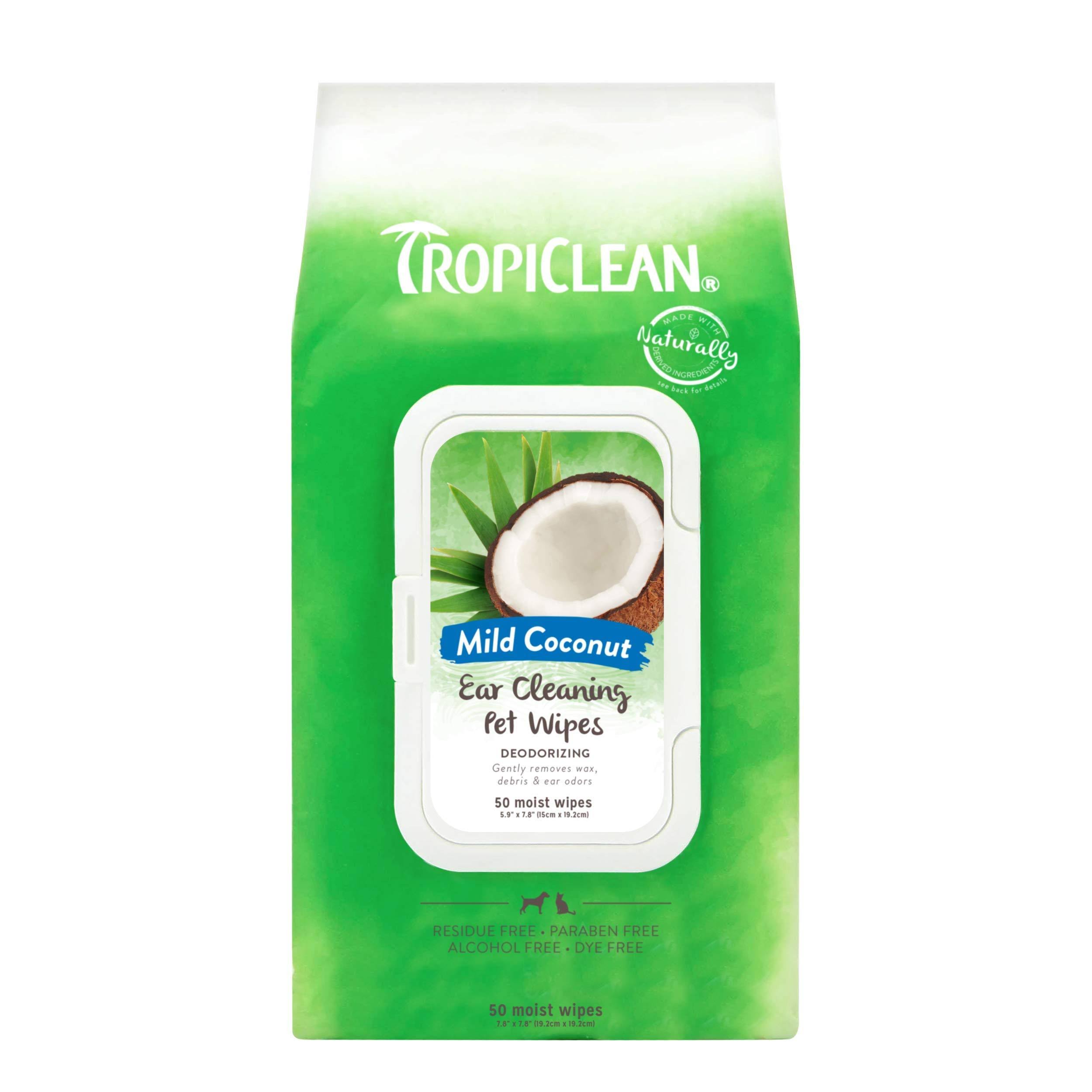 TropiClean Ear Cleaning Dog Wipes - 50 Count