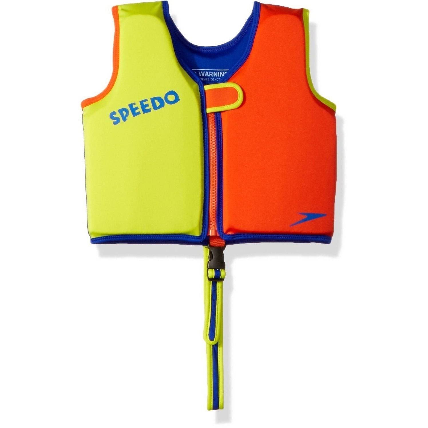 Speedo Unisex-Child Swim Flotation Classic Life Vest Begin To Swim Upf 50 Lime/Orange, Medium