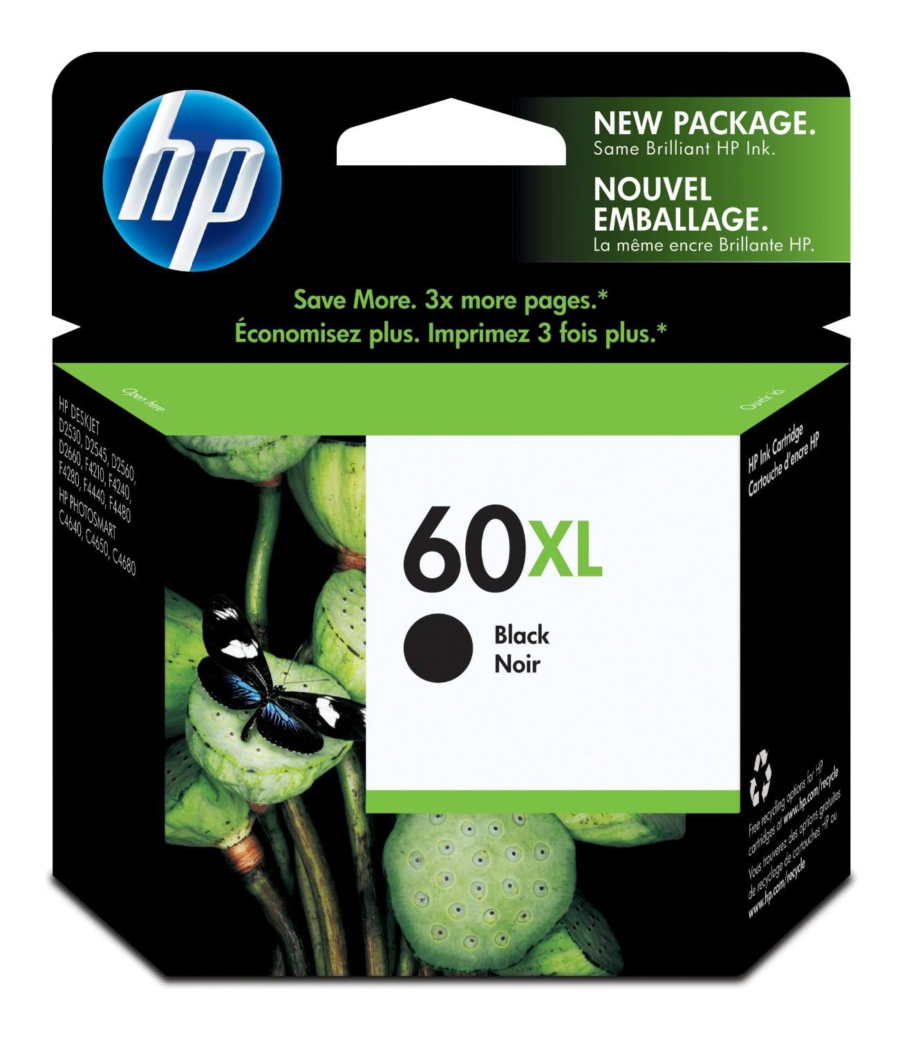 HP 60XL High Yield Original Ink Cartridge - Black