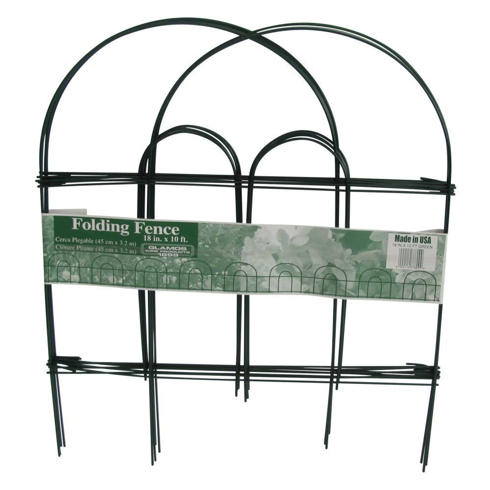 Glamos Wire Products Folding Fence - Green, 18"x10'
