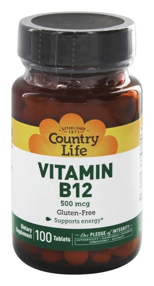 Country Life Vitamin B-12 Supplement - 500mcg, 100ct