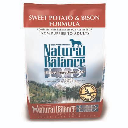 Dick Van Patten's Natural Balance Lid Sweet Potato and Bison Dry Food - 4-1/2lbs