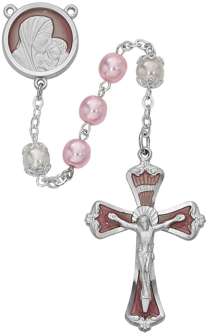 7mm Pink Pearl Rosary