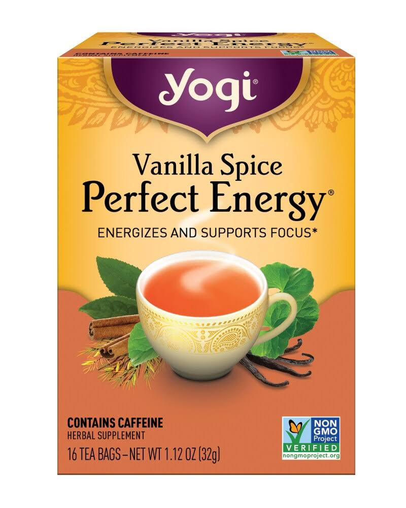 Yogi Perfect Energy Herbal Tea - Vanilla Spice, 16 Tea Bags