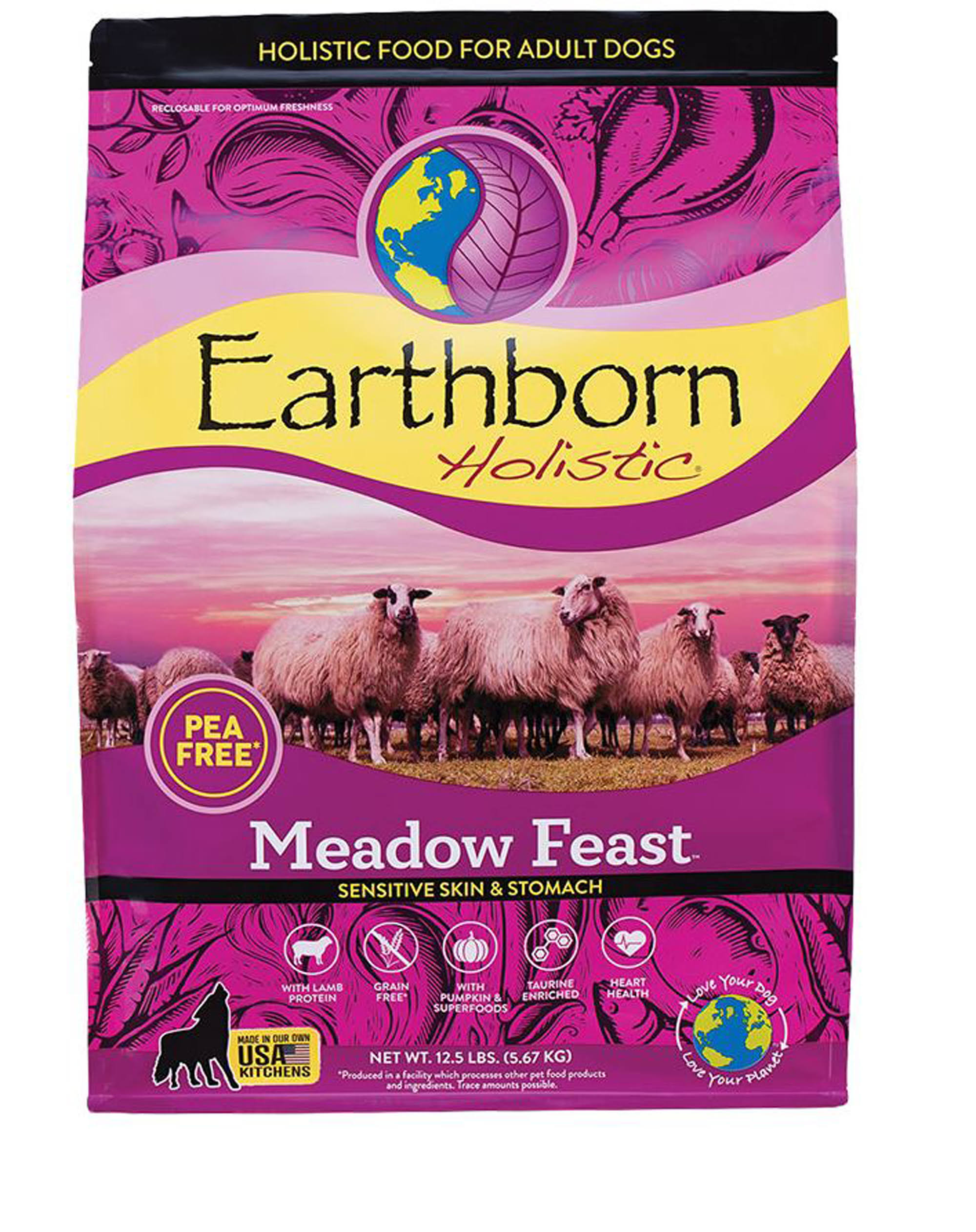 Earthborn Holistic Meadow Feast Grain Free Lamb Dry Dog Food - 12.5 lb