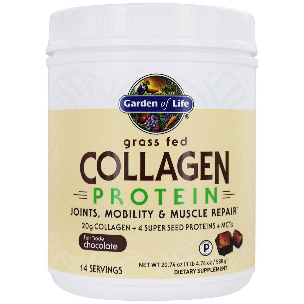 Garden of Life - Grass Fed Collagen Protein Powder, Chocolate - 20.74