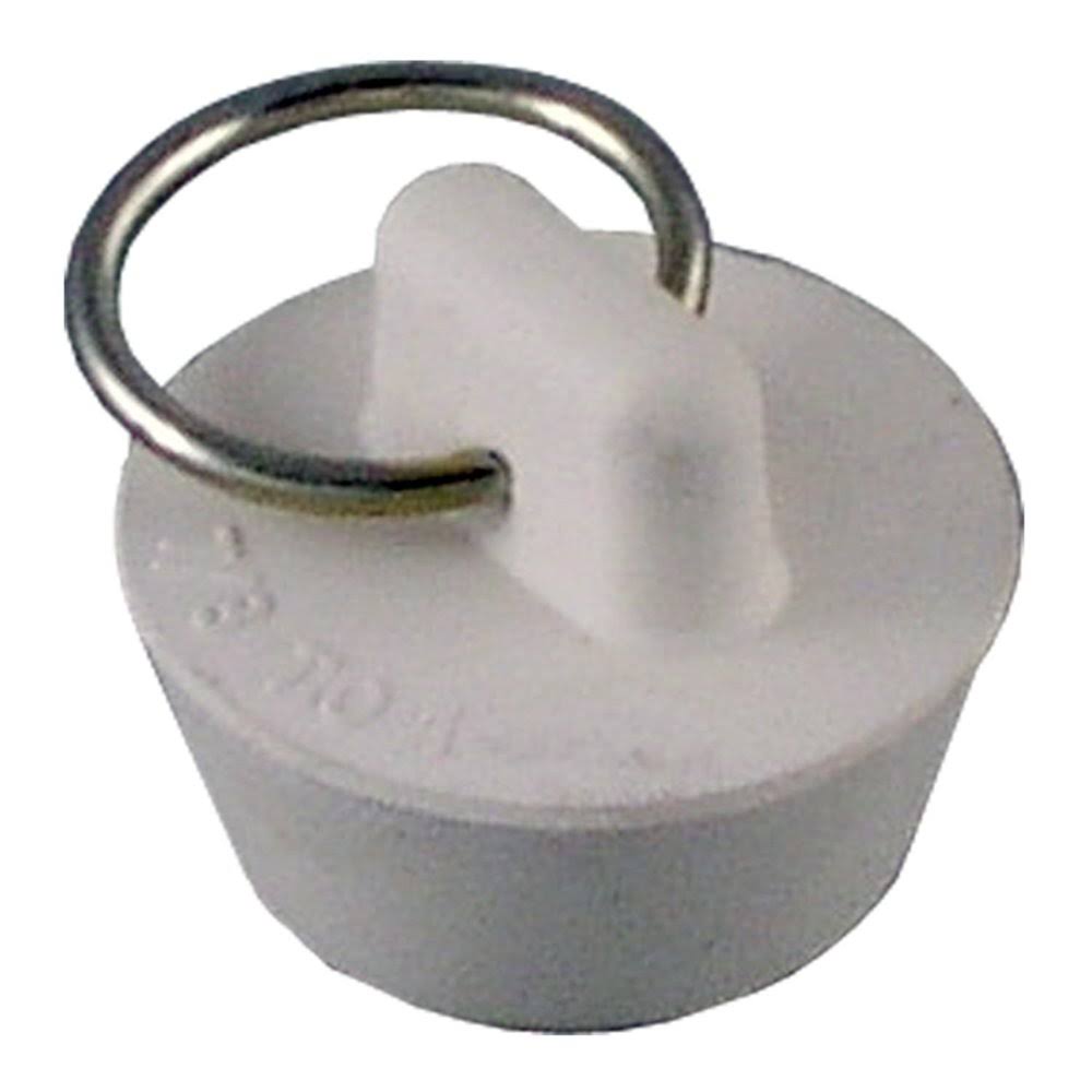 LDR Rubber Basin Sink Tub Stopper - White, 7/8" to 1"