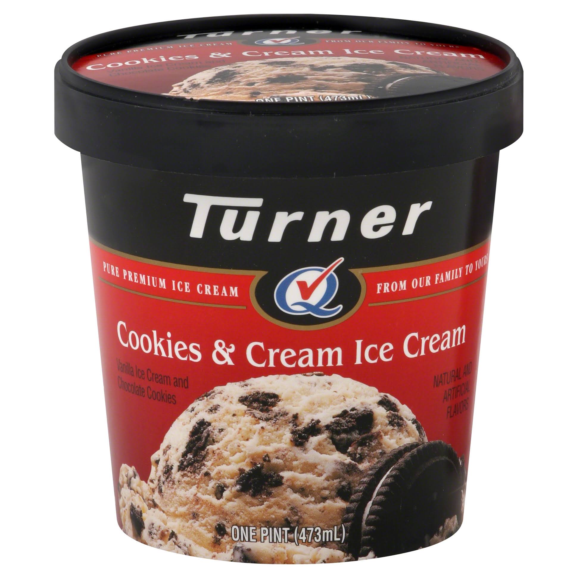Turner Ice Cream, Cookies & Cream - 1 pt