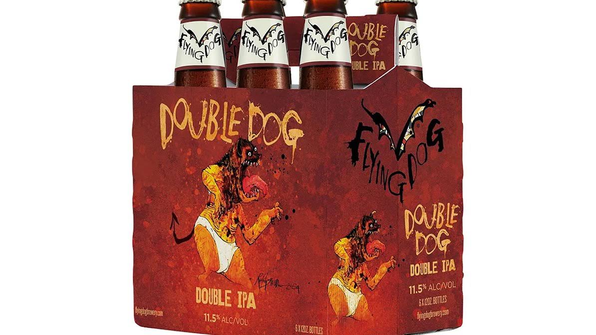 Flying Dog Beer, Double IPA, Double Dog - 6 pack, 12 oz bottles
