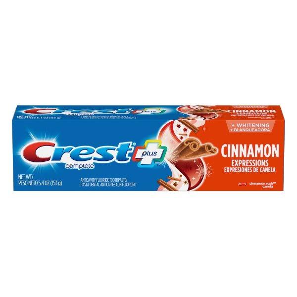 Crest Plus Complete & Whitening Cinnamon Rush Anticavity Fluoride Toothpaste - 5.4 oz