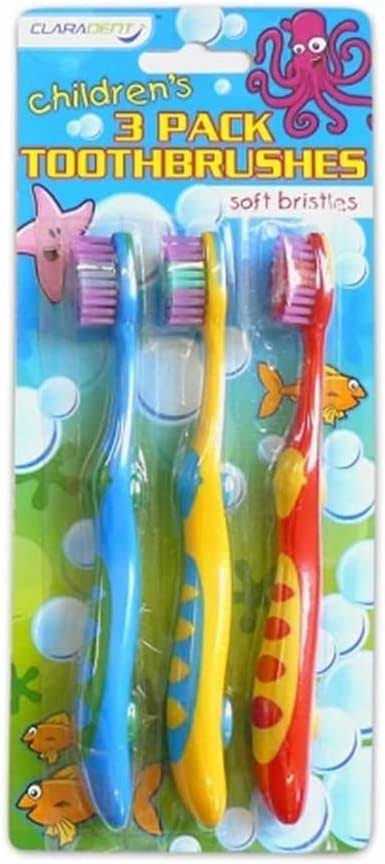 Children's Toothbrush Set - 3 Pack - Soft Bristles