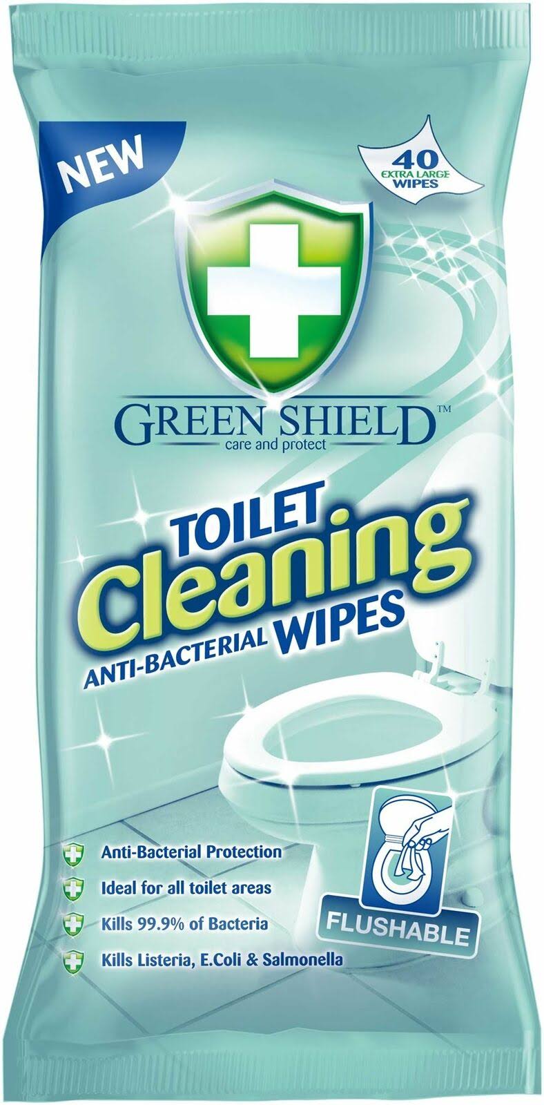 Green Shield Toilet Cleaning Anti- Bacterial Wipes Big Value Pack of 120