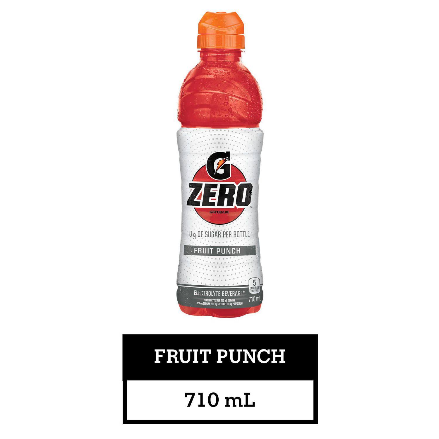 Gatorade Zero Fruit Punch Sports Drink, 710 Ml Bottle