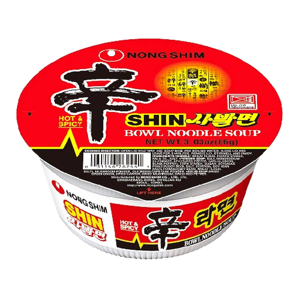 Nongshim Shin Bowl Noodle Soup - Gourmet Spicy, 3.03oz