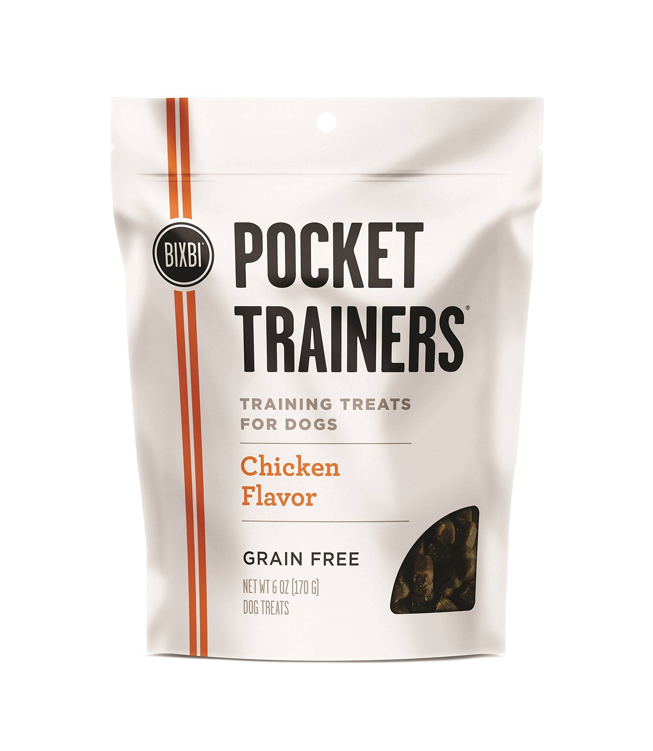 BIXBI Pocket Trainers, Chicken - Small Training Treats for Dogs - Low Calorie and Grain Free Dog Treats, Flavorful Pocket Size Healthy and All