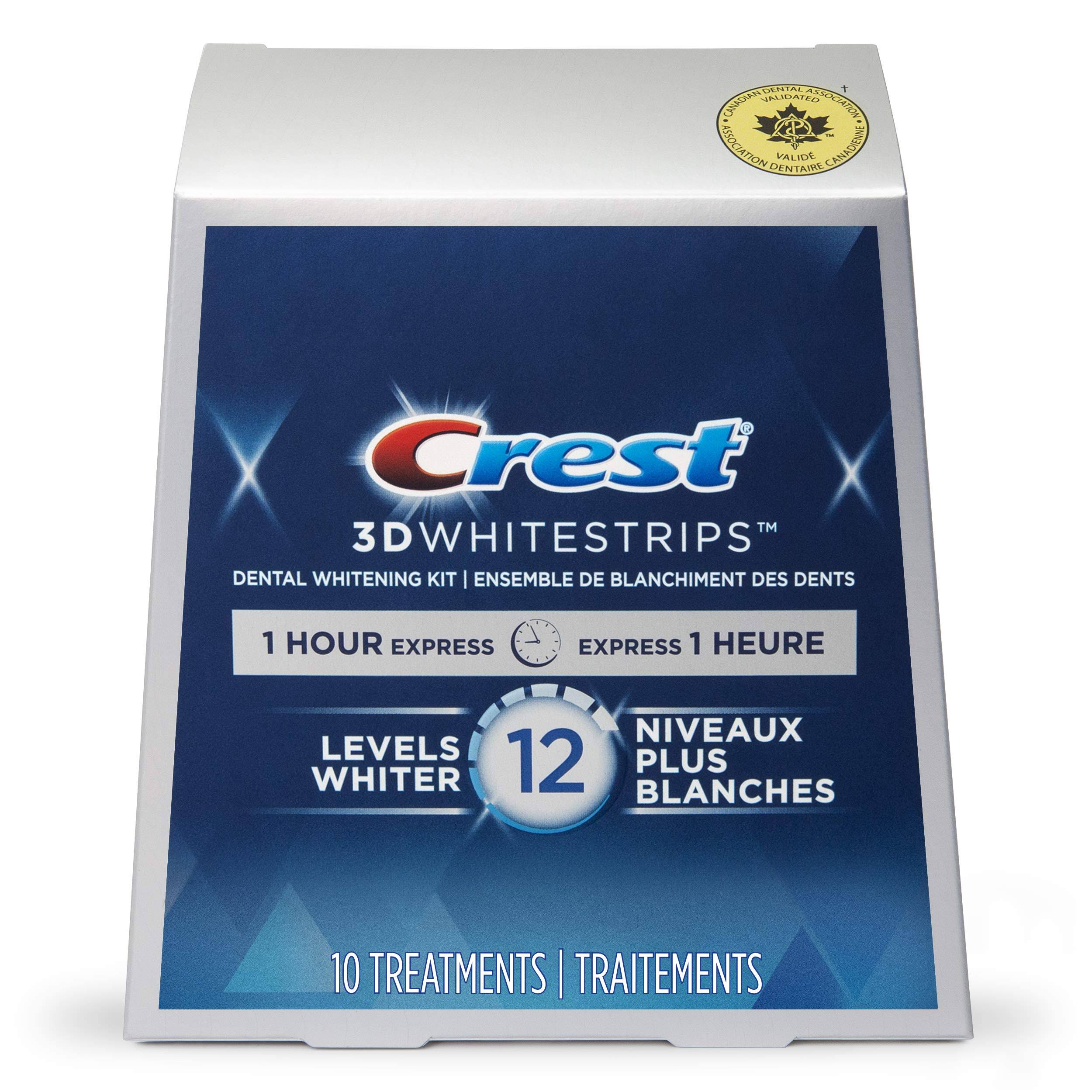 Crest 3Dwhitrstrips 1-Hour Express At-Home Teeth Whitening Kit