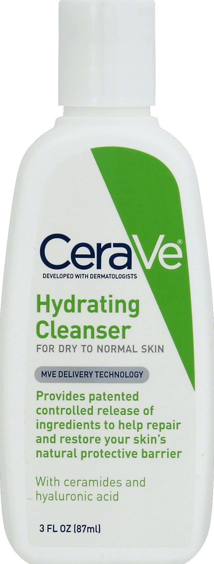 Cerave Facial Cleanser, Hydrating - 3 fl oz