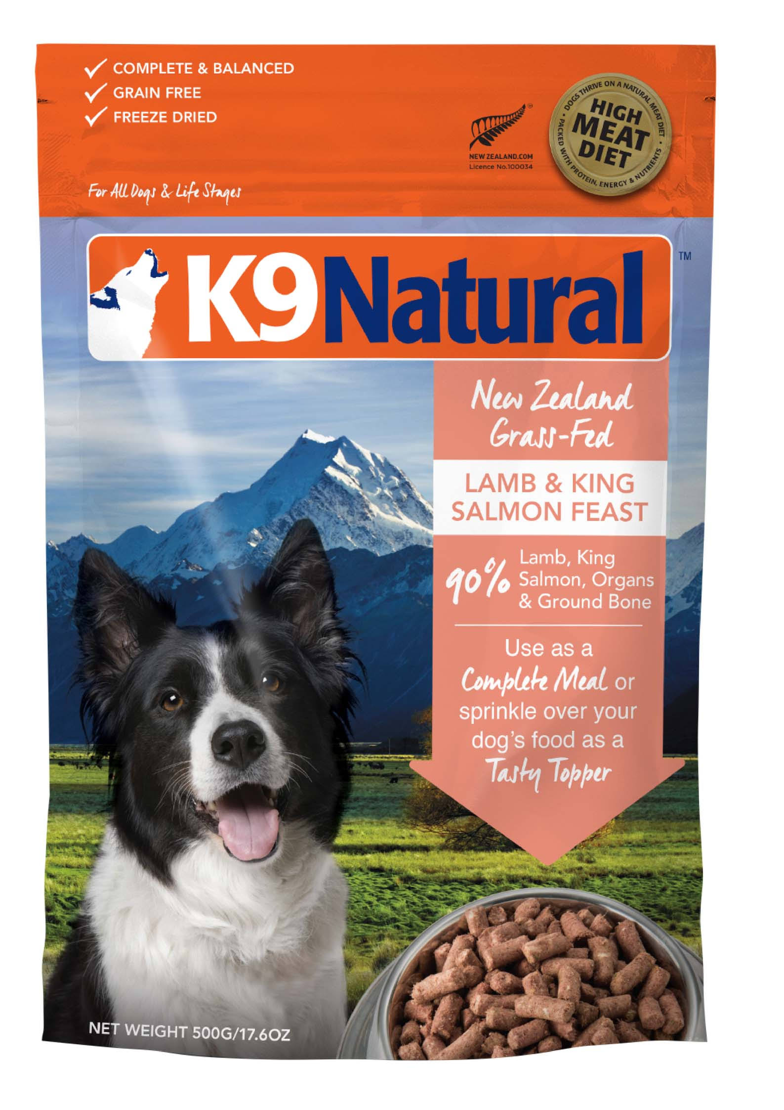 K9 Natural - Lamb & King Salmon Freeze-Dried Dog Food 500g