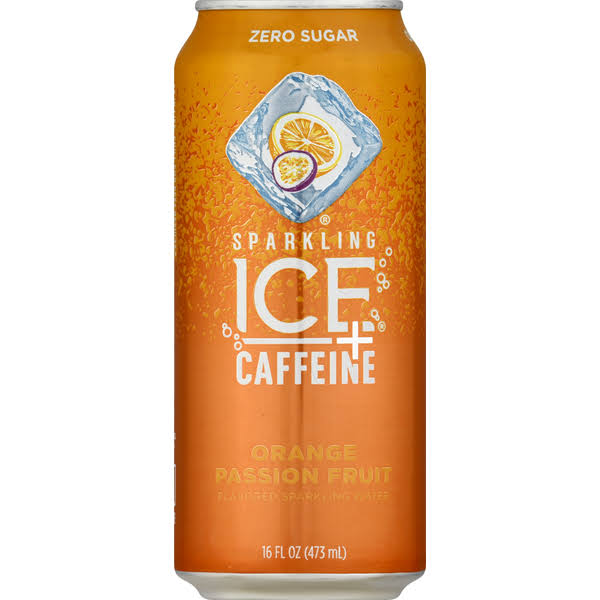 Sparkling Ice +Caffeine Sparkling Water, Zero Sugar, Orange Passion Fruit - 16 fl oz
