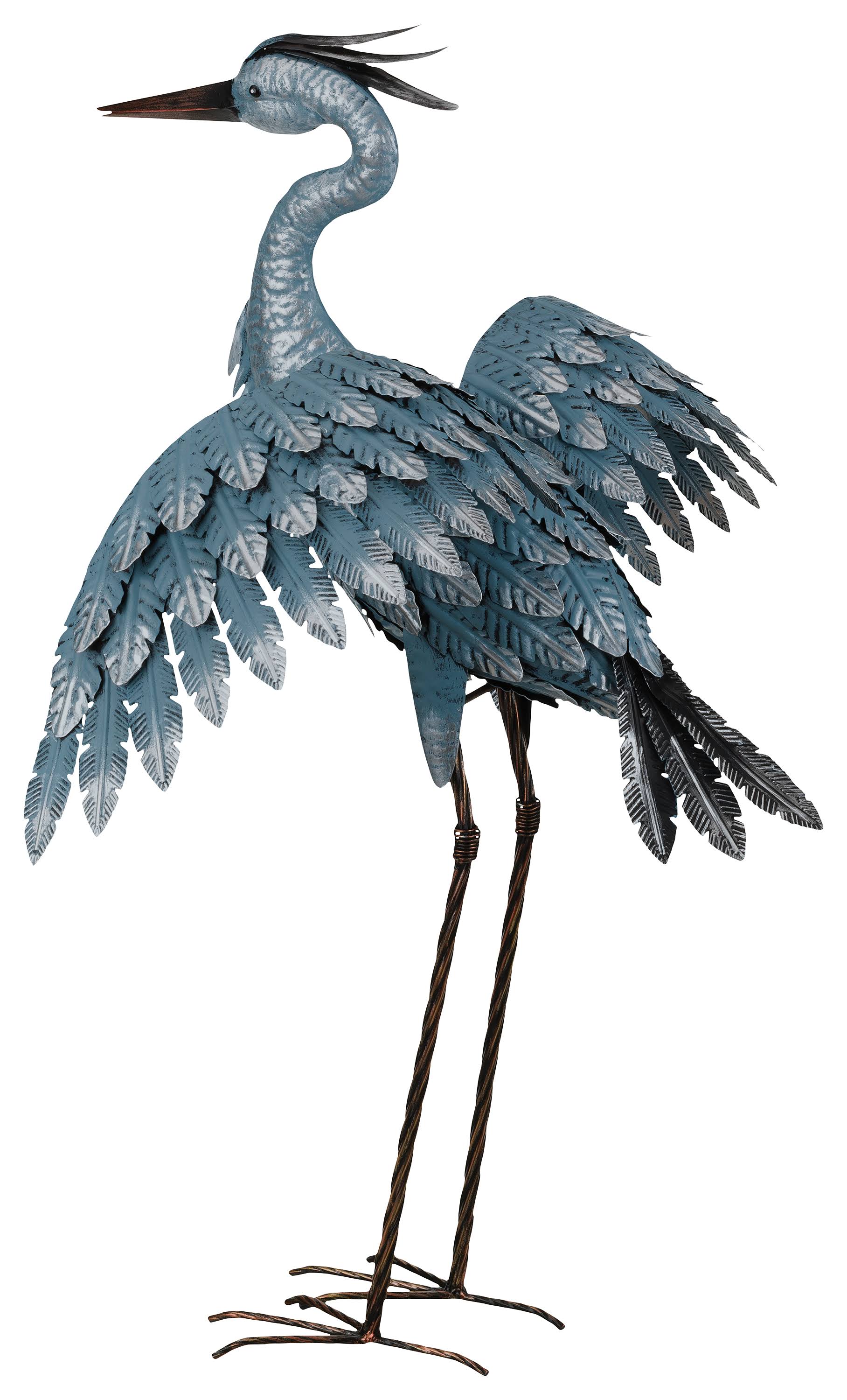 Regal Art & Gift Metallic Blue Wings Out Heron Statue one size