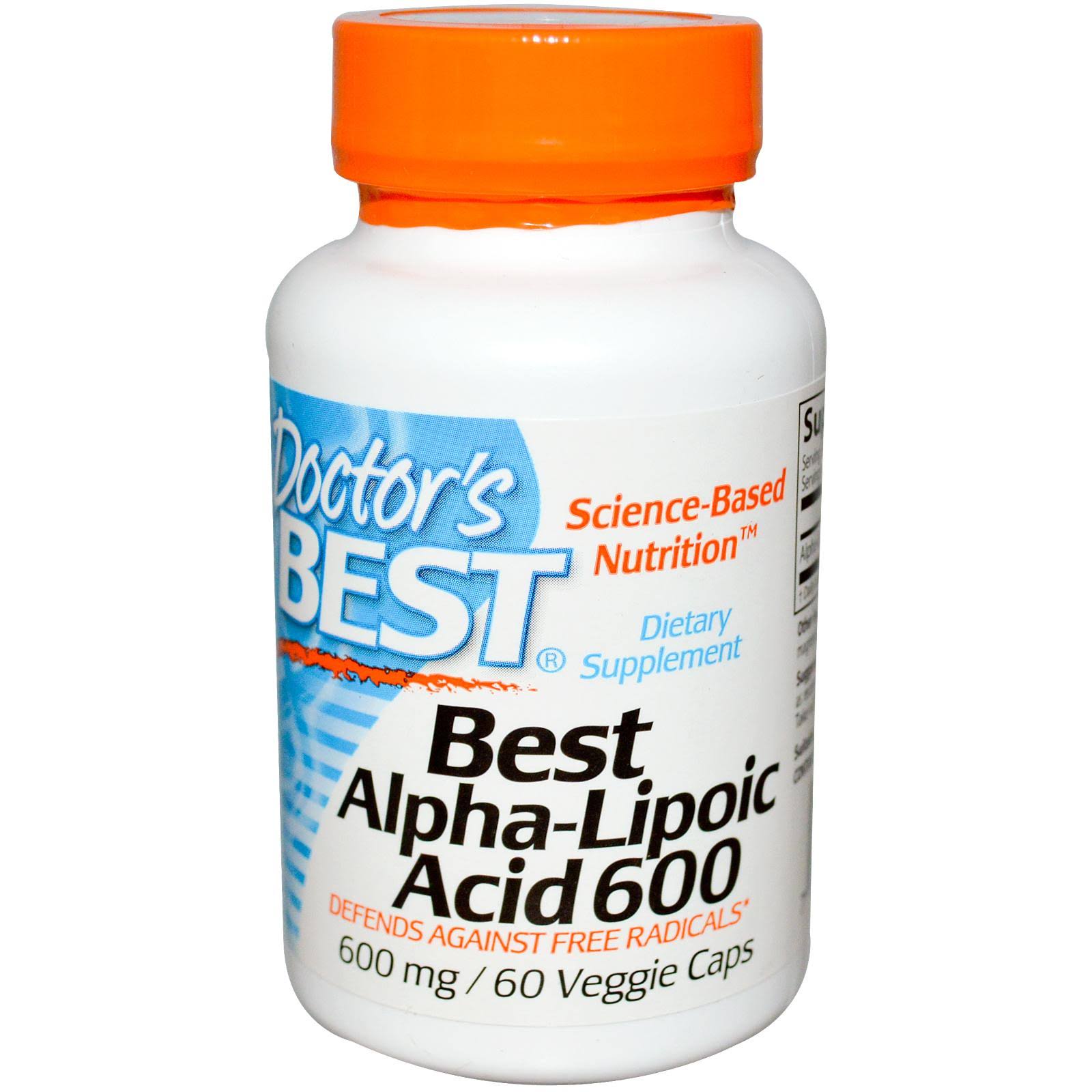 Doctor's Best Best Alpha-Lipoic Acid Vegetable Capsules - 600mg, 60 Capsules