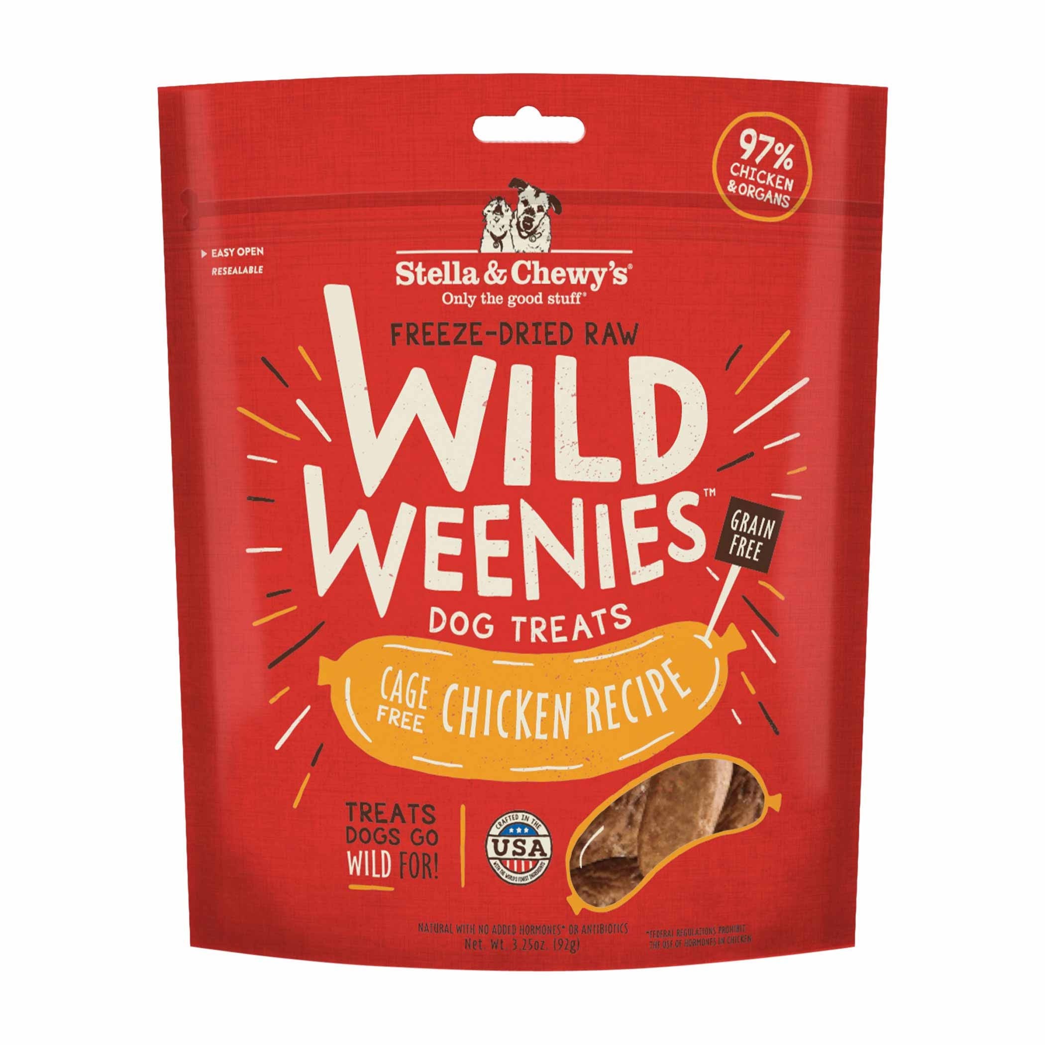 Stella & Chewy's Wild Weenies Chicken Freeze-Dried Dog Treats 3.25oz