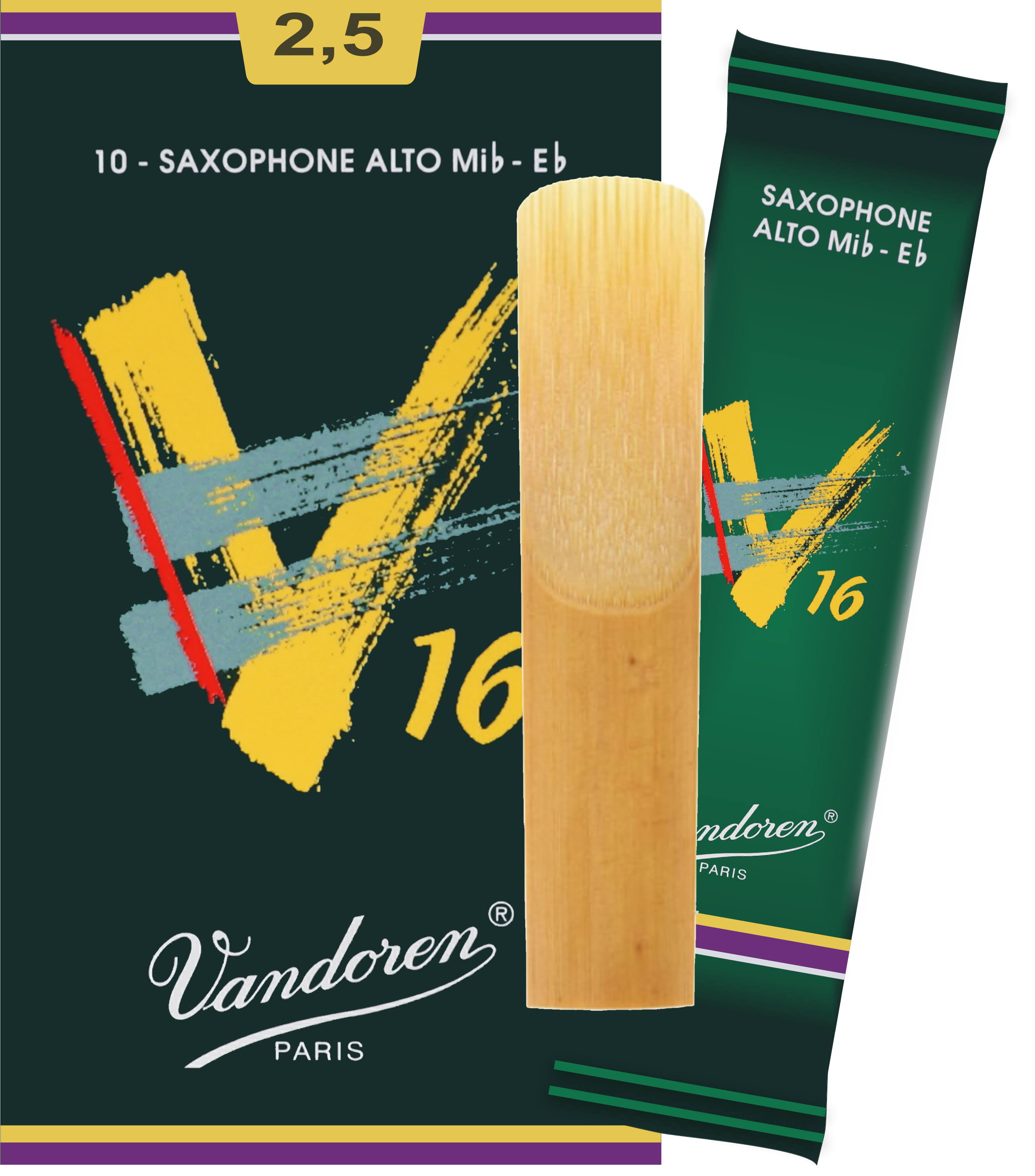 Vandoren V16 Alto Saxophone Reeds 2.5 Box of 10