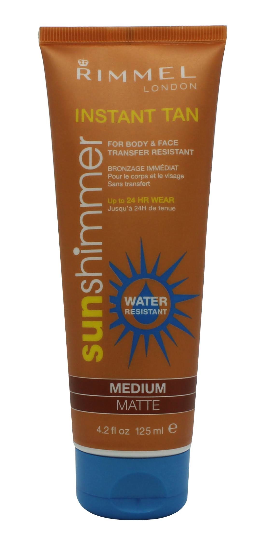 Rimmel Sunshimmer Water Resistant Instant Tan Lotion - Medium Matte, 125ml