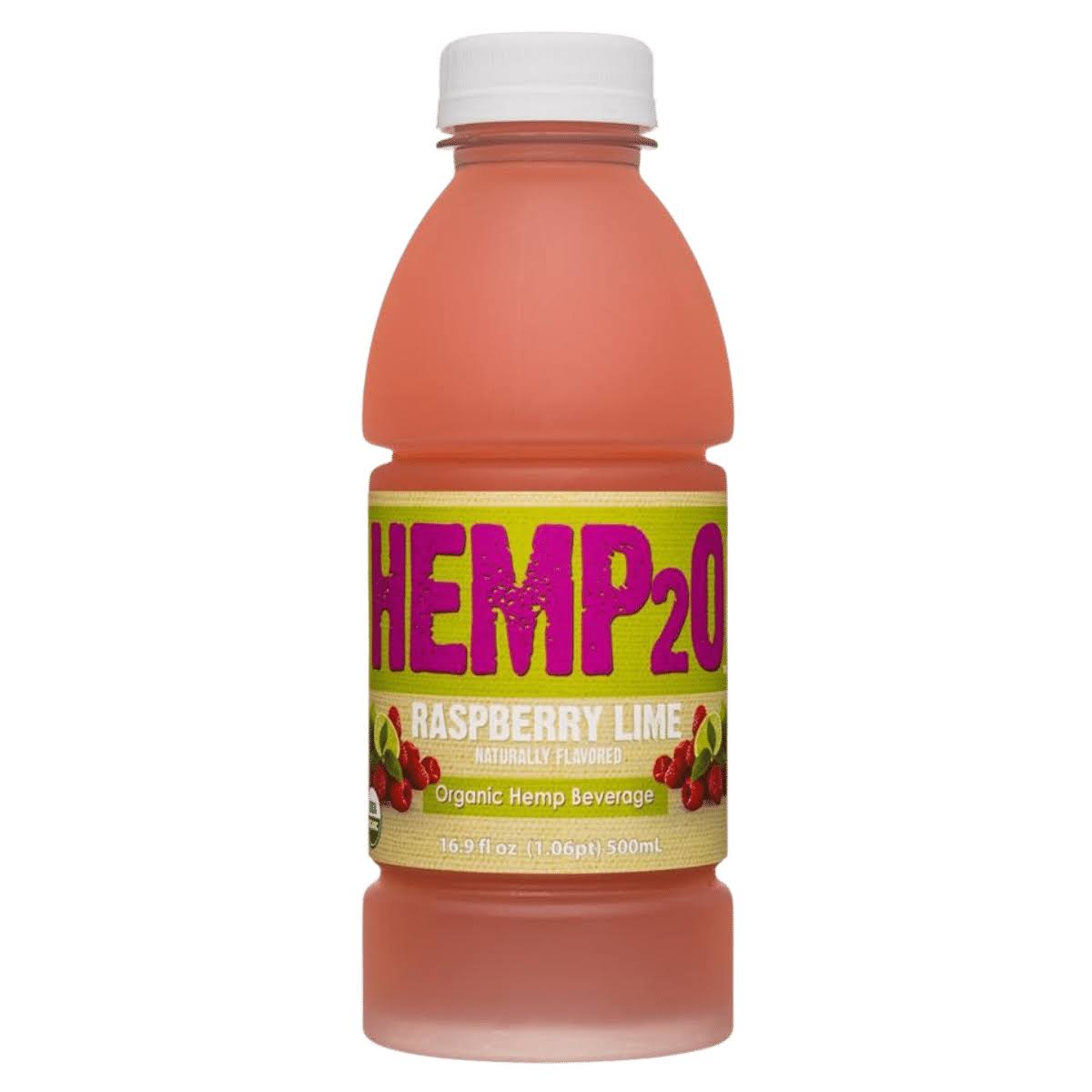 Hemp2O, Beverage Herbal Raspberry Lime Organic, 16.9 FL oz