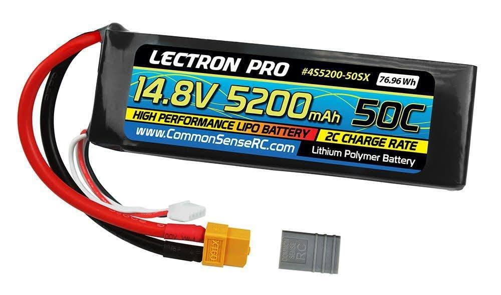 Common Sense RC Lectron Pro 14.8V 5200mAh 50C LiPo Battery, Batteries