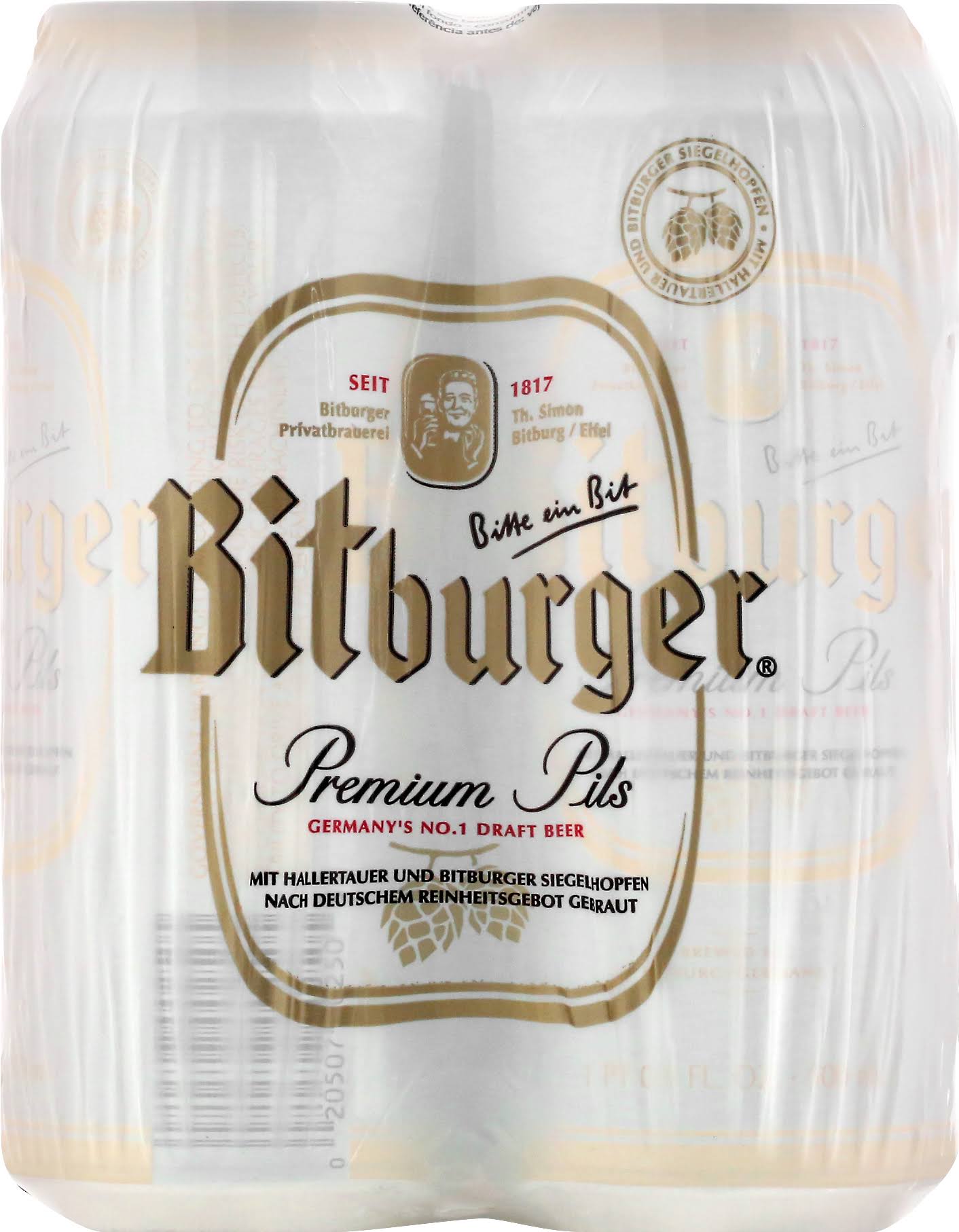 Bitburger Beer, Premium Pils - 4 pack, 16.9 fl oz