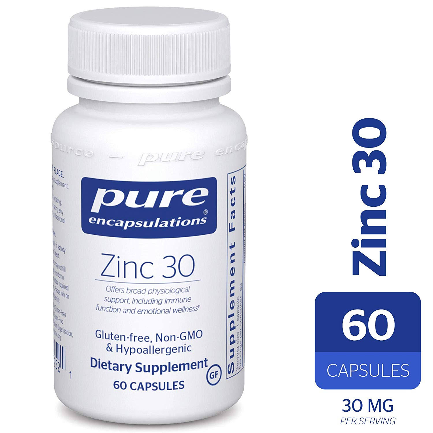 Pure Encapsulations - Zinc 30 - Zinc Picolinate (30 mg.) Highly Absorb