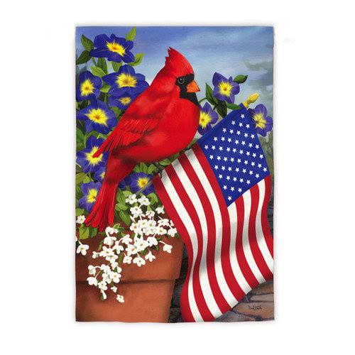 Evergreen Cardinal Glory Double-Sided Suede Garden Flag - 12.5"x18"