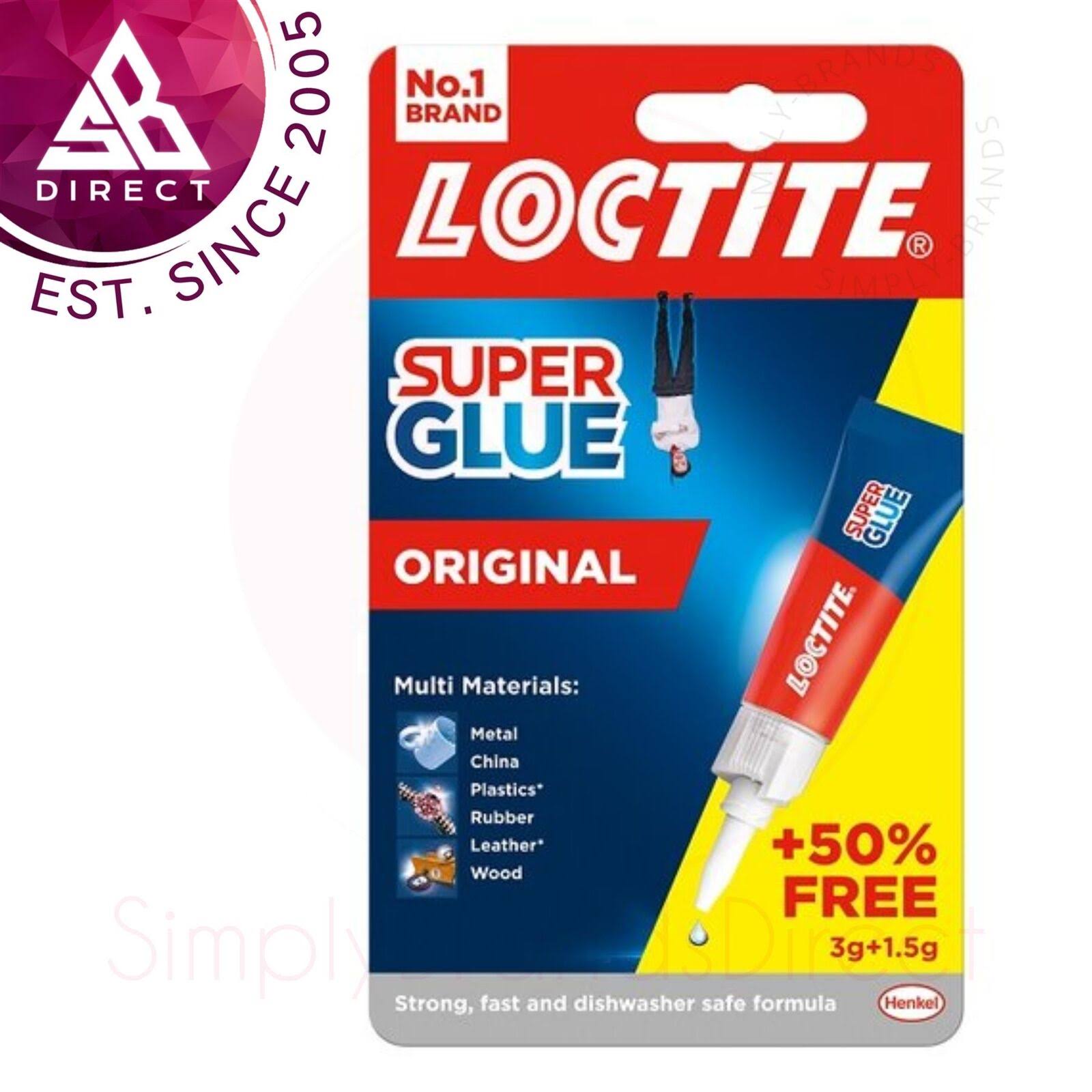 Loctite Super Glue Liquid, Tube 3g + 50% Free 2633452