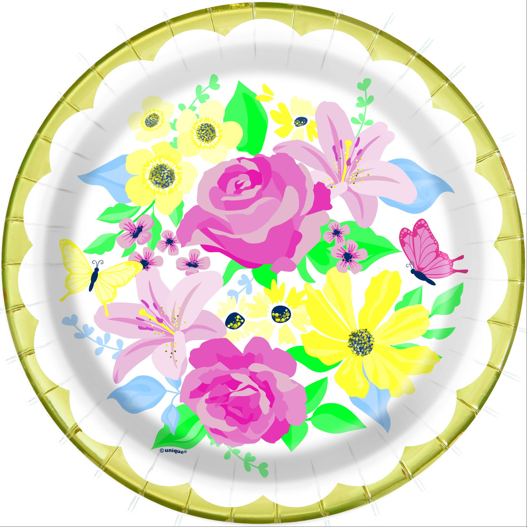 Pastel Floral Spring Party Paper Plates x 8