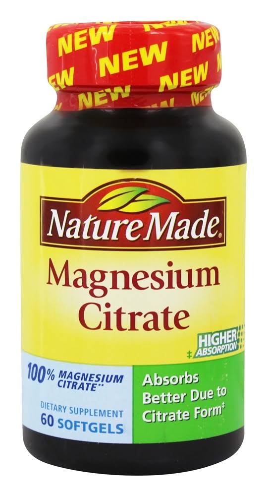 Nature Made Magnesium Citrate - 60 Liquid Softgels, 250mg