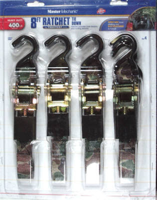 Master Mechanic MM66 Ratchet Tie Down - 1" x 8', x4