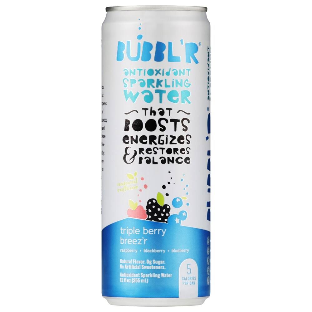 BUBBL'R Antioxidant Sparkling Water, Triple Berry breez'r - 12.0 fl oz