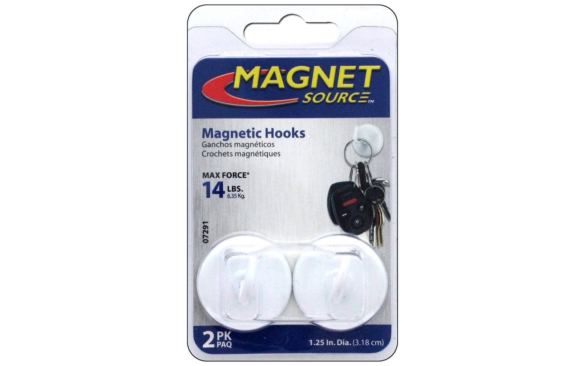 Master Magnetics Magnetic All Purpose Hook - 2pk, White