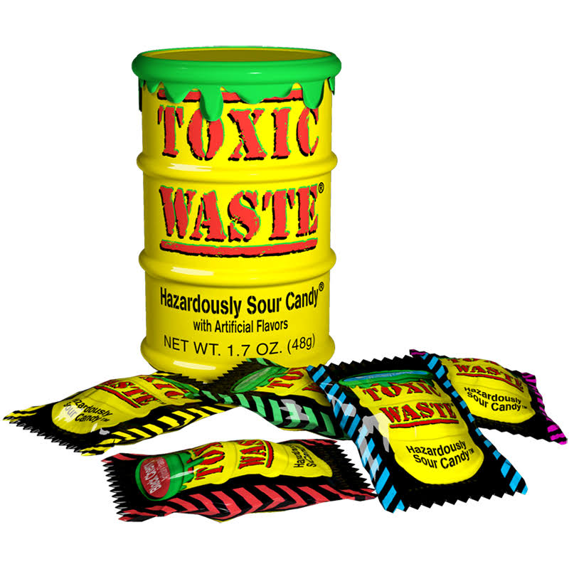Toxic Waste Sour Candy Drums