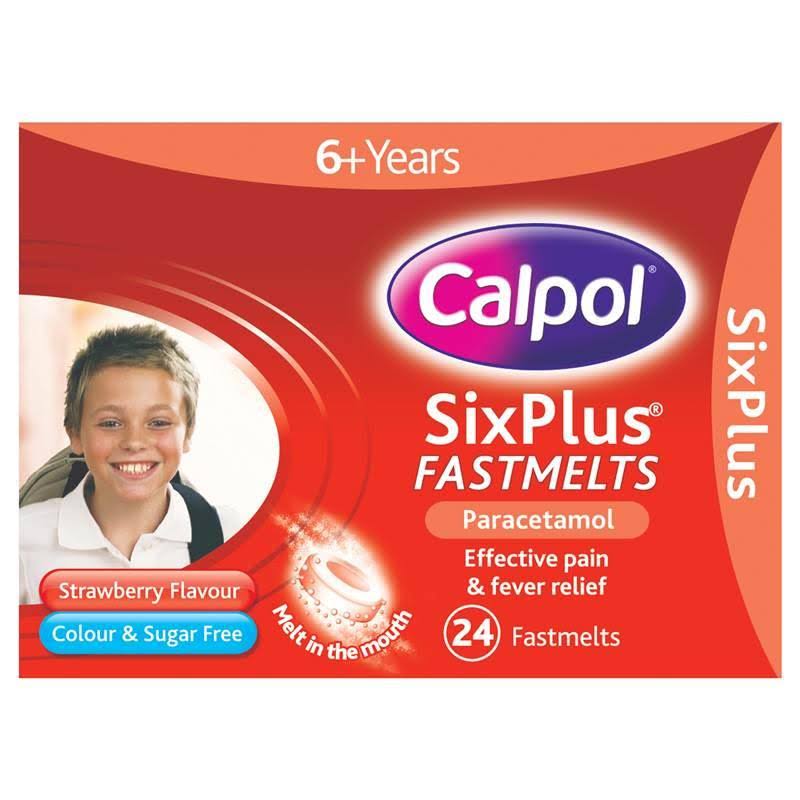 Calpol Six Plus Fastmelts Paracetamol Relief - Strawberry, 24ct