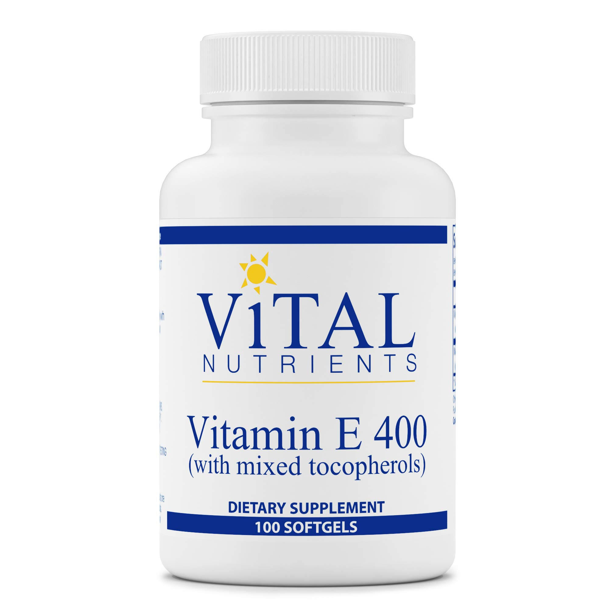 Vital Nutrients Vitamin E 400 Supplement - with Mixed Tocopherols, 100 Softgels